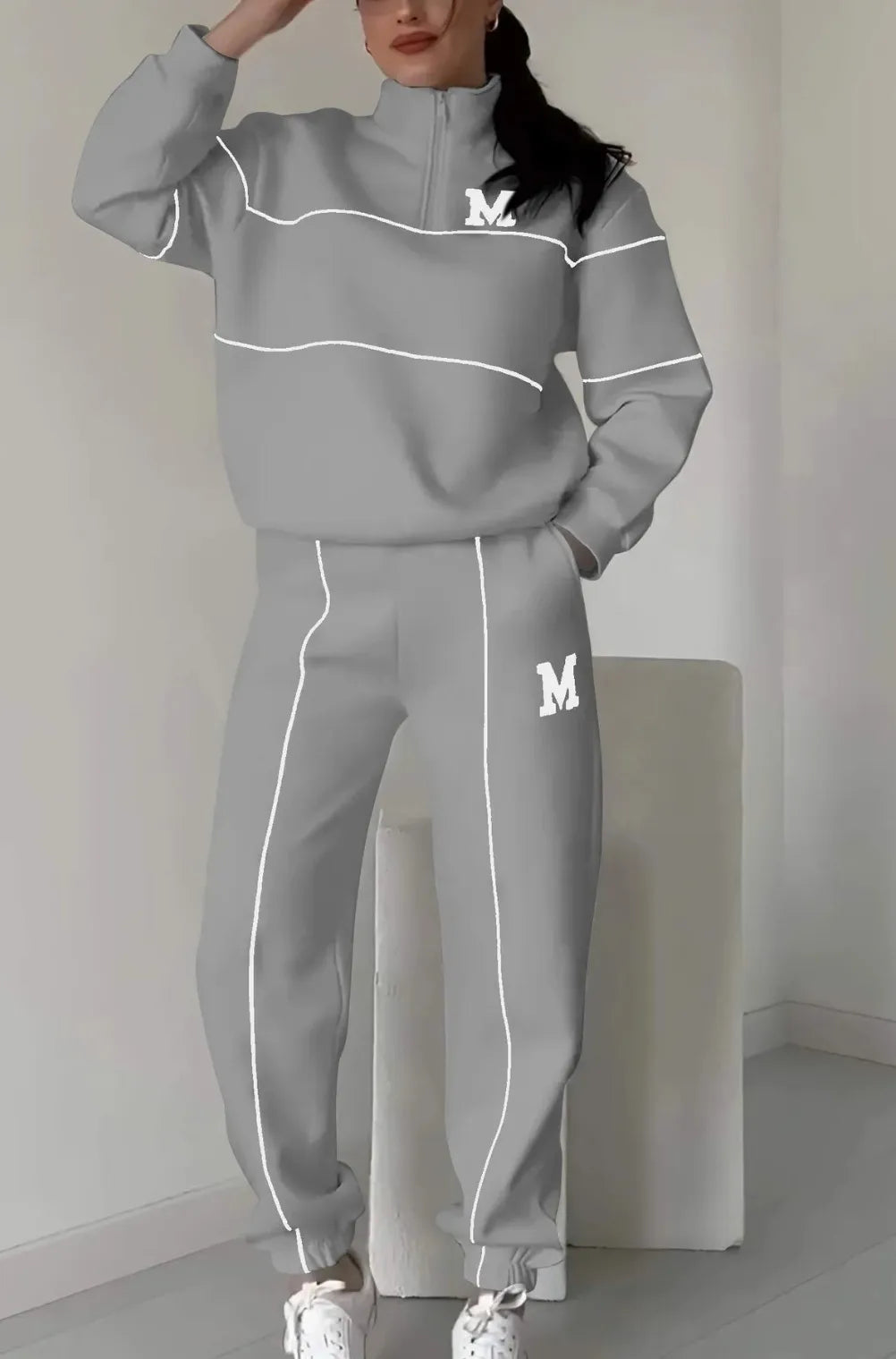 Hoodless Pullover Sweatshirt Sets Pi-Mart