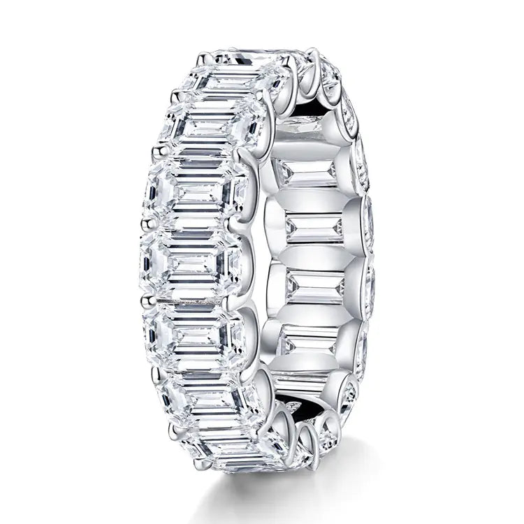 Sterling Silver Ring with High Carbon Diamond Simulant Pi-Mart