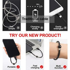Leather Portable USB Type C and Micro Bracelet Phone Charger Pi-Mart