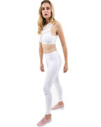 Savoy Active SleekFit Mesh Pocket Leggings - White