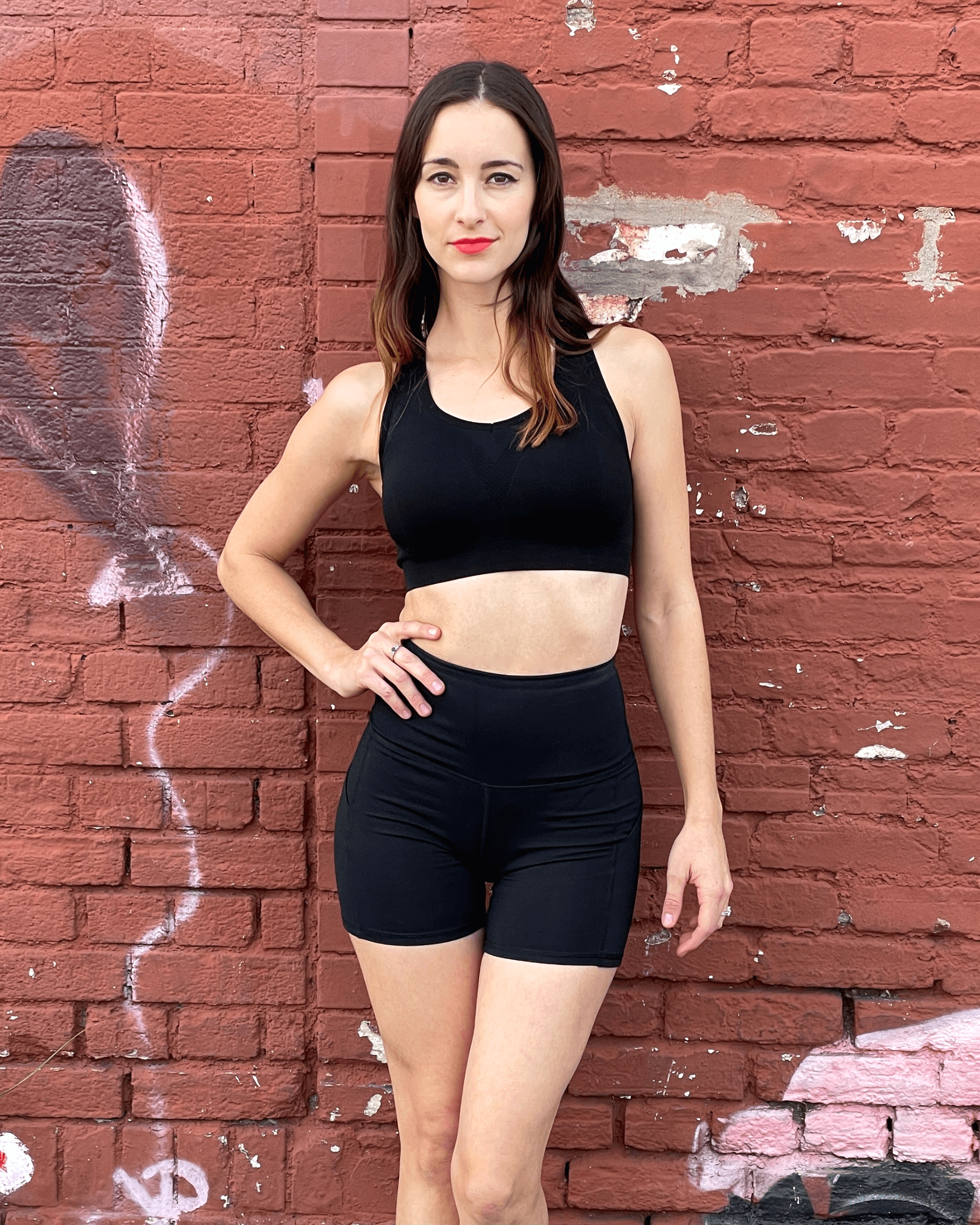 Jolie High-Waisted Athletic Shorts with Hip Pockets - SJB-DIAMOND ELITES
