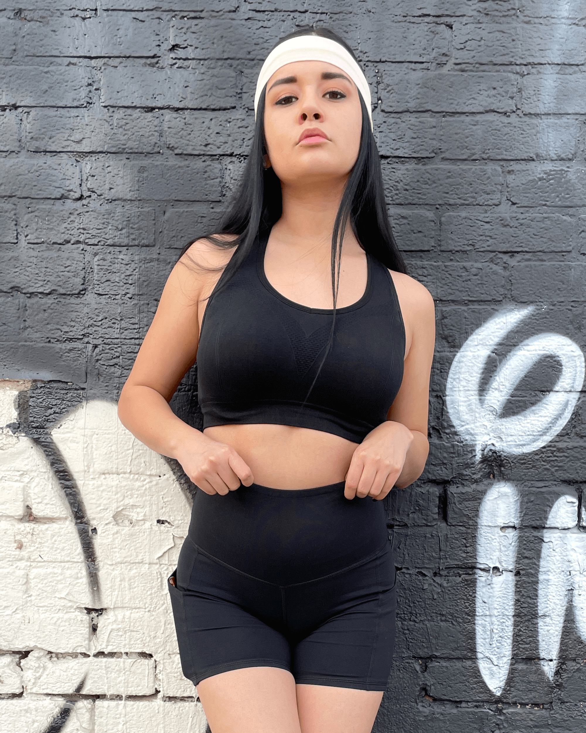 Jolie High-Waisted Athletic Shorts with Hip Pockets - SJB-DIAMOND ELITES