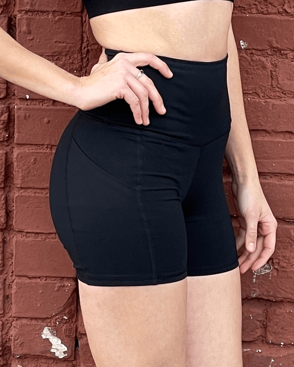 Jolie High-Waisted Athletic Shorts with Hip Pockets - SJB-DIAMOND ELITES