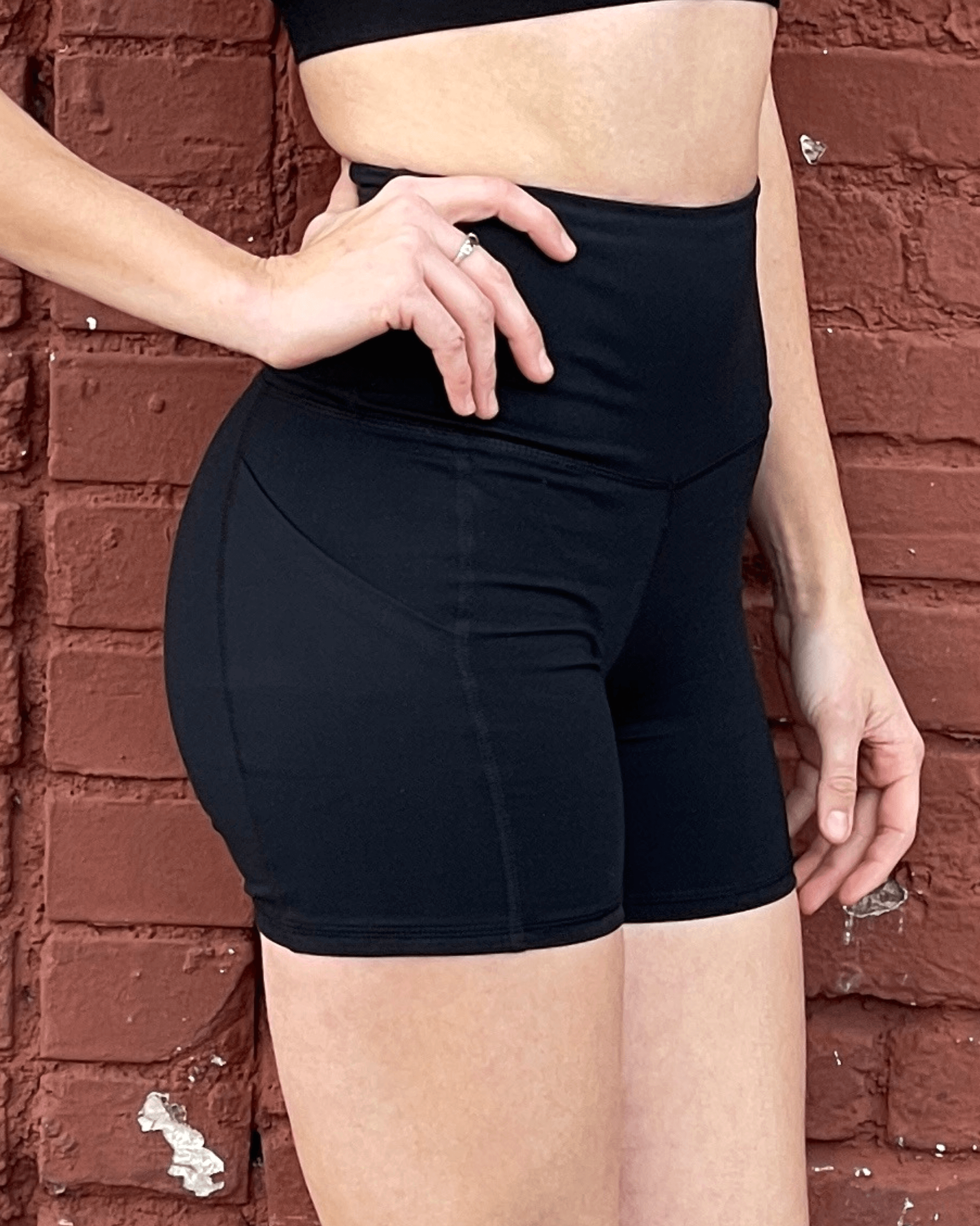 Jolie High-Waisted Athletic Shorts with Hip Pockets - SJB-DIAMOND ELITES