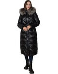 Genuine Silver Fox Fur Trim Down Fill Coat - SJB-DIAMOND ELITES
