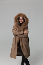 Genuine Fox Fur Trim Rabbit Fur Insulated Parka - SJB-DIAMOND ELITES