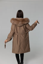Genuine Fox Fur Trim Rabbit Fur Insulated Parka - SJB-DIAMOND ELITES