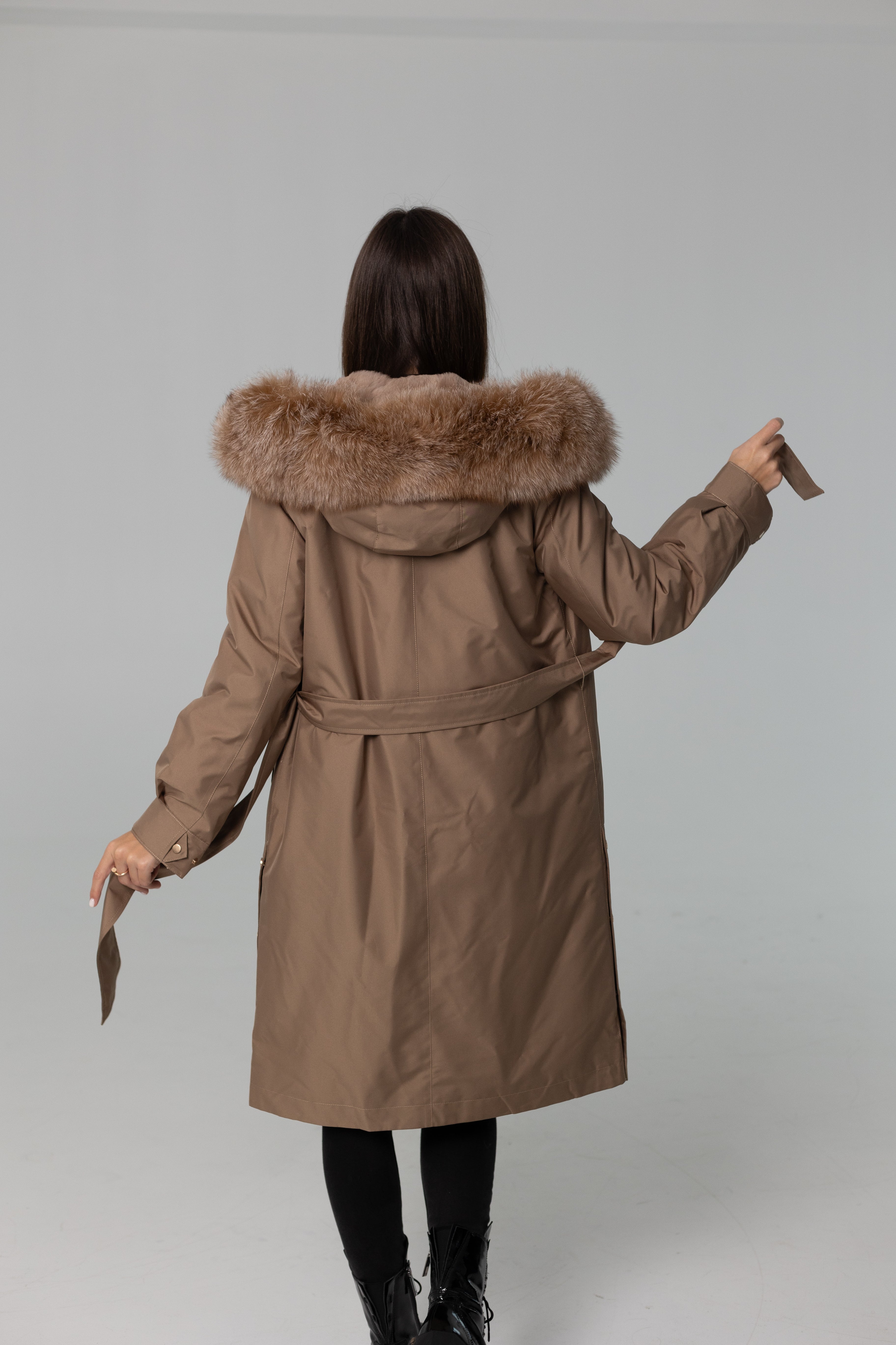 Genuine Fox Fur Trim Rabbit Fur Insulated Parka - SJB-DIAMOND ELITES