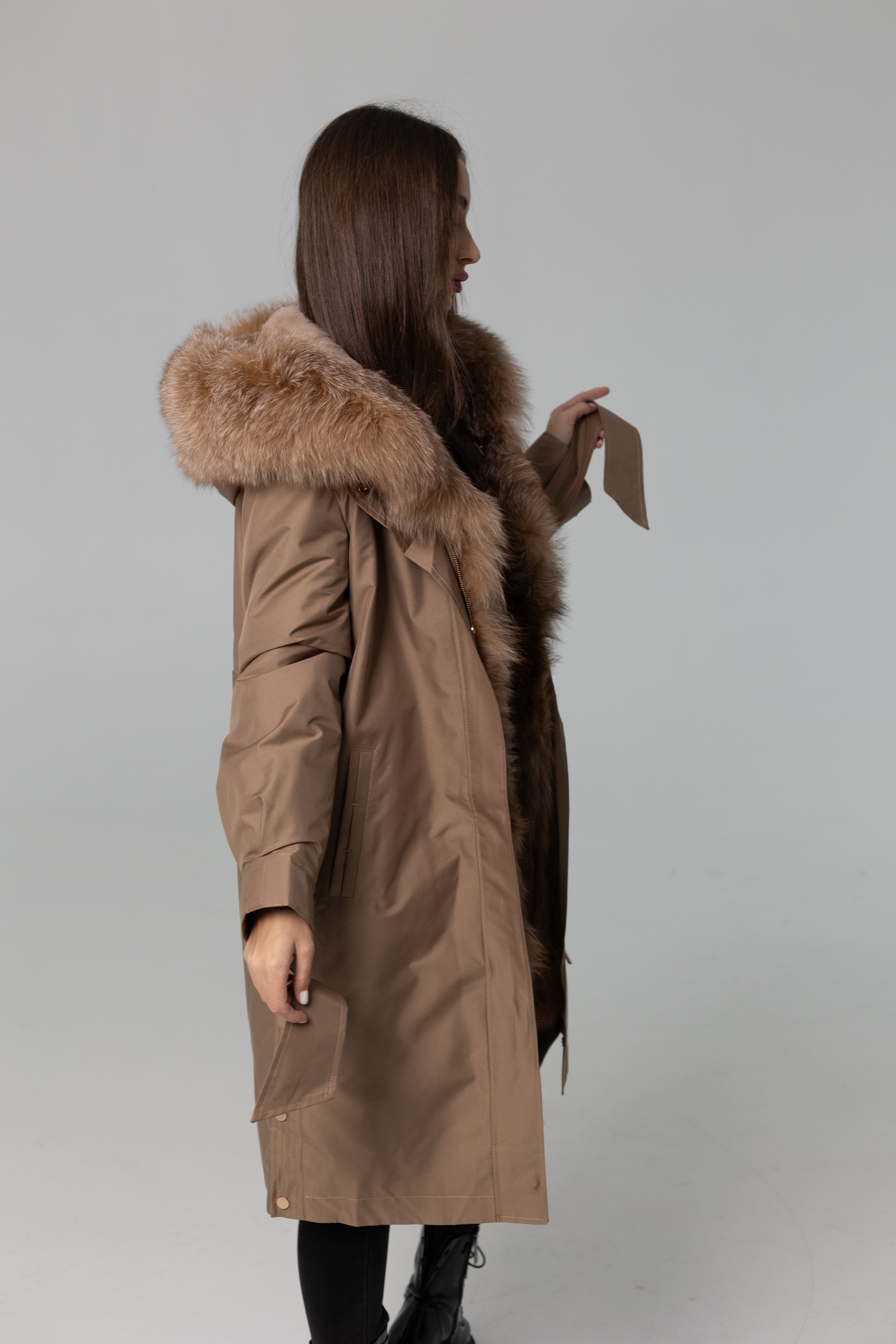 Genuine Fox Fur Trim Rabbit Fur Insulated Parka - SJB-DIAMOND ELITES