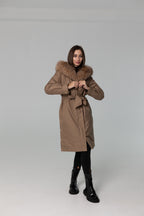 Genuine Fox Fur Trim Rabbit Fur Insulated Parka - SJB-DIAMOND ELITES