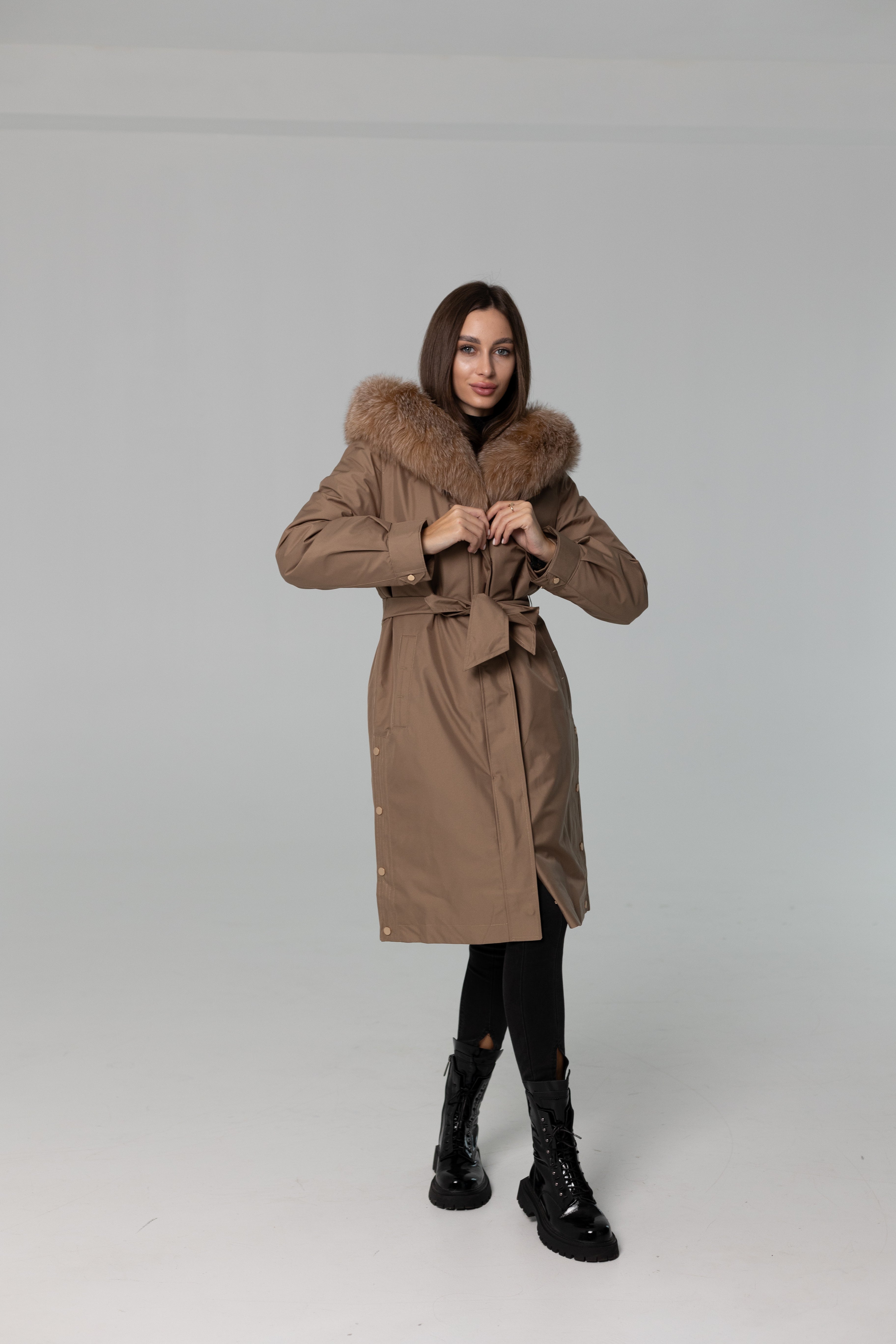 Genuine Fox Fur Trim Rabbit Fur Insulated Parka - SJB-DIAMOND ELITES