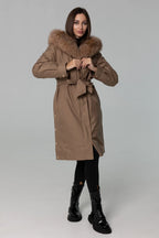Genuine Fox Fur Trim Rabbit Fur Insulated Parka - SJB-DIAMOND ELITES