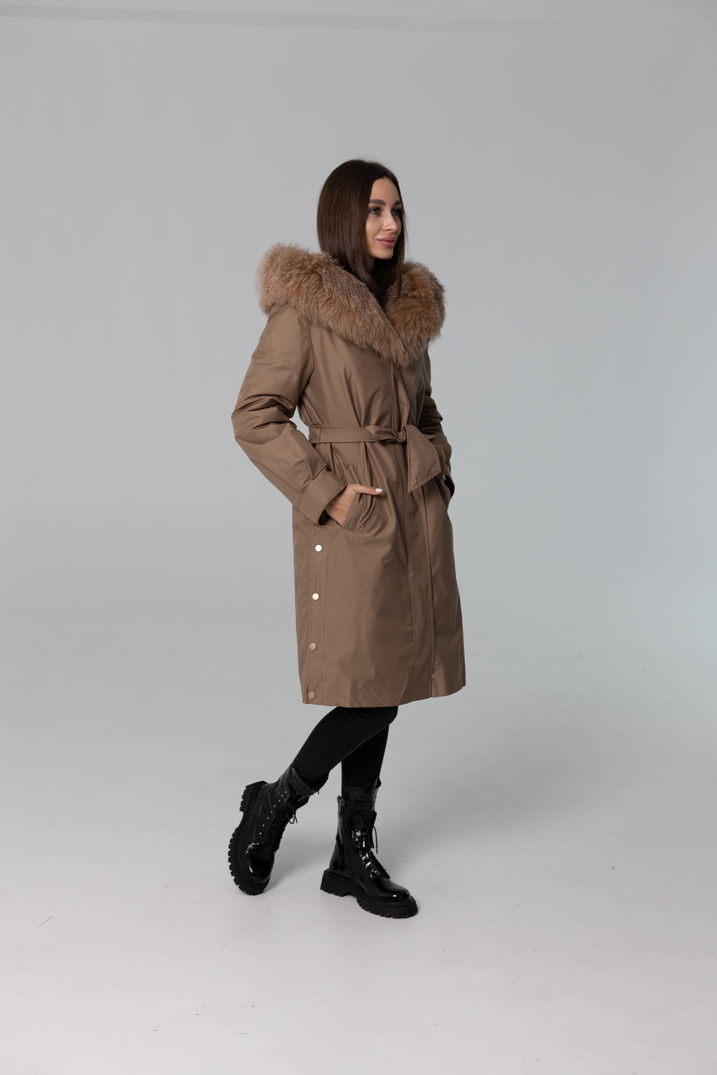 Genuine Fox Fur Trim Rabbit Fur Insulated Parka - SJB-DIAMOND ELITES