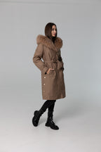 Genuine Fox Fur Trim Rabbit Fur Insulated Parka - SJB-DIAMOND ELITES