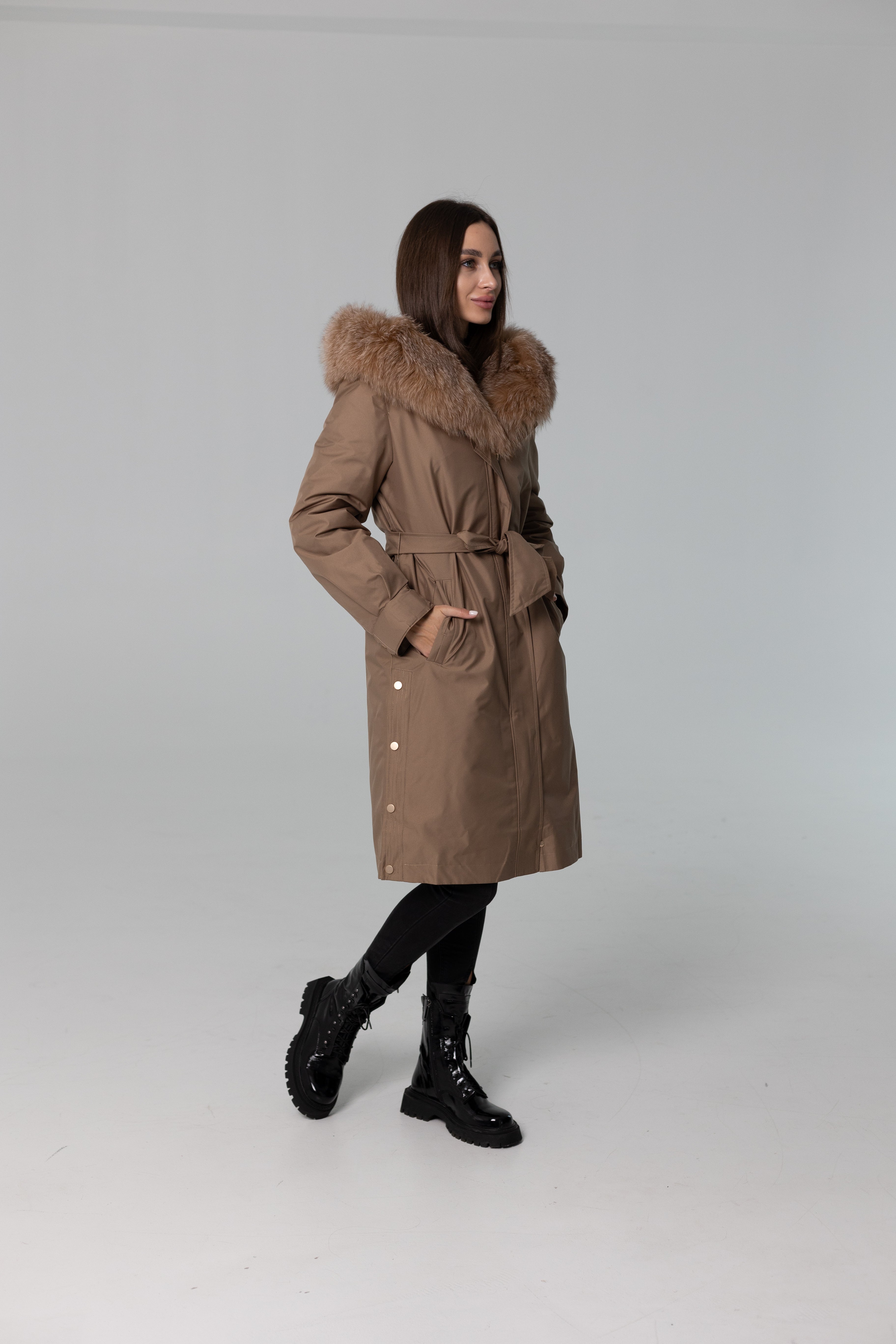 Genuine Fox Fur Trim Rabbit Fur Insulated Parka - SJB-DIAMOND ELITES