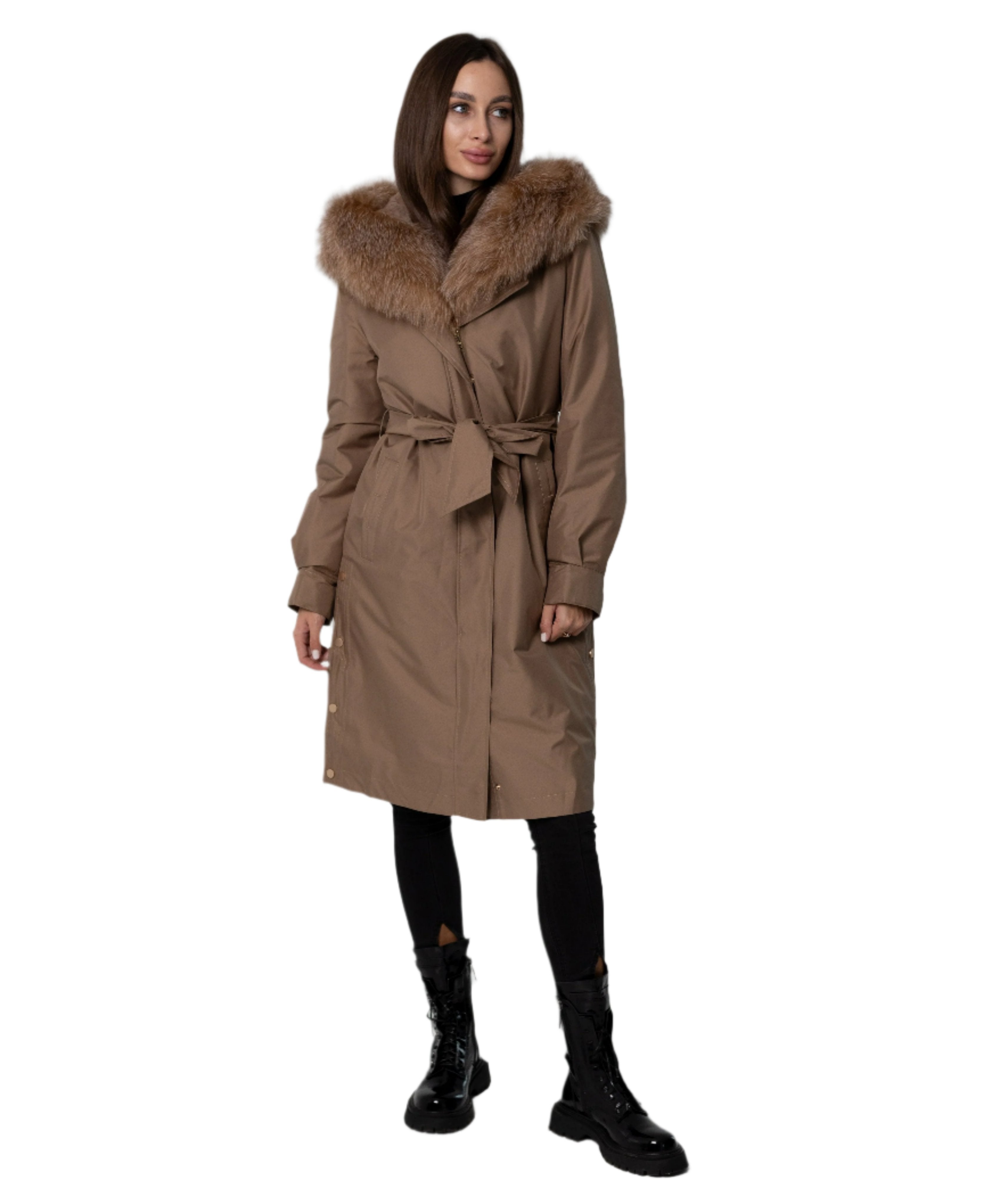 Genuine Fox Fur Trim Rabbit Fur Insulated Parka - SJB-DIAMOND ELITES