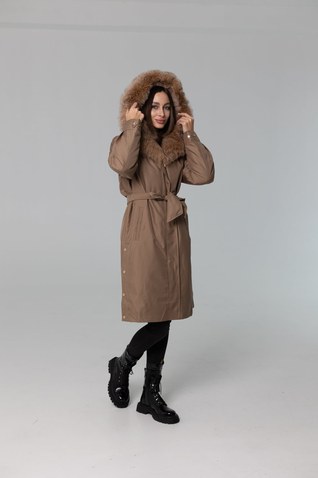 Genuine Fox Fur Trim Rabbit Fur Insulated Parka - SJB-DIAMOND ELITES