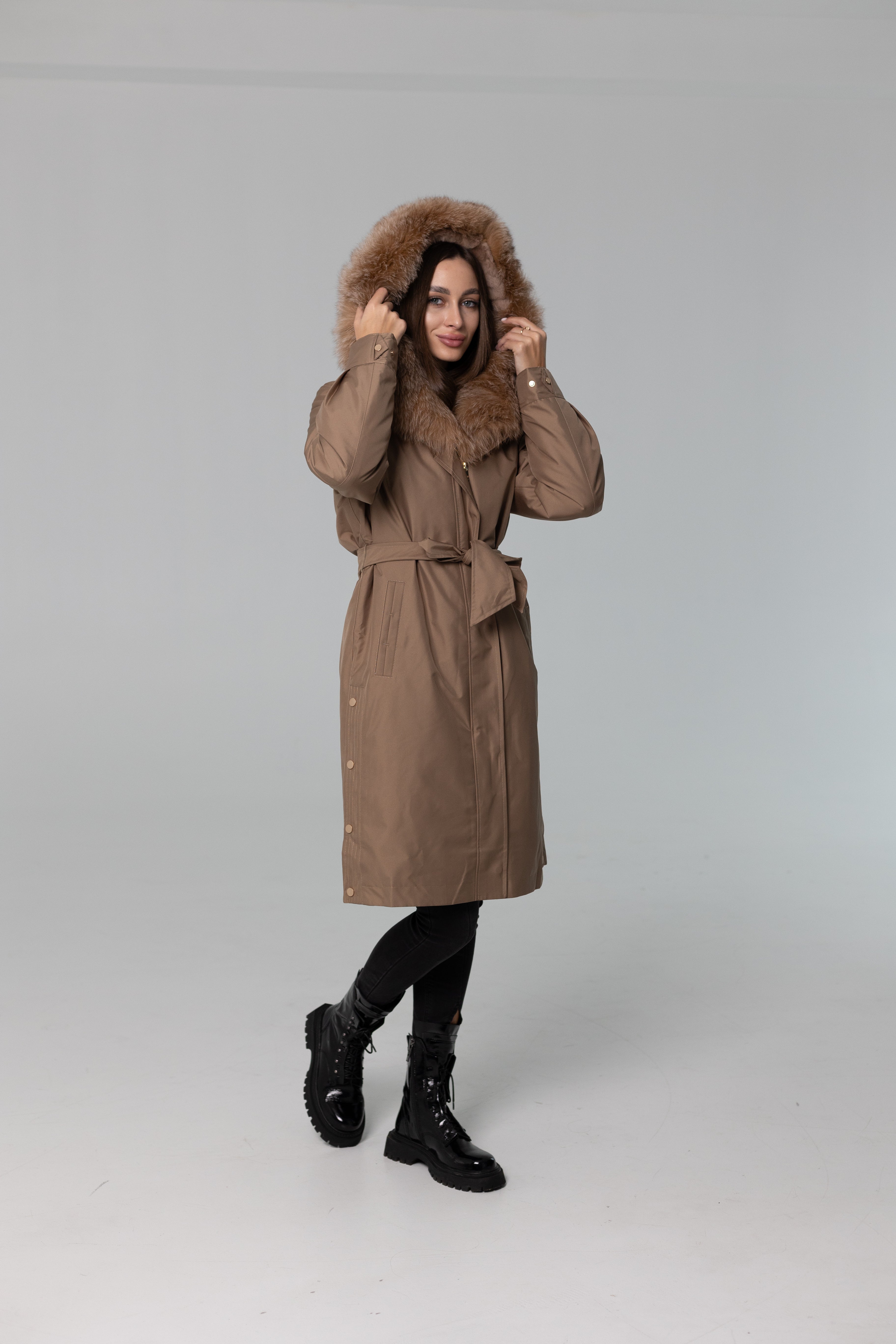 Genuine Fox Fur Trim Rabbit Fur Insulated Parka - SJB-DIAMOND ELITES