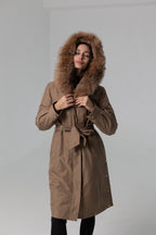 Genuine Fox Fur Trim Rabbit Fur Insulated Parka - SJB-DIAMOND ELITES