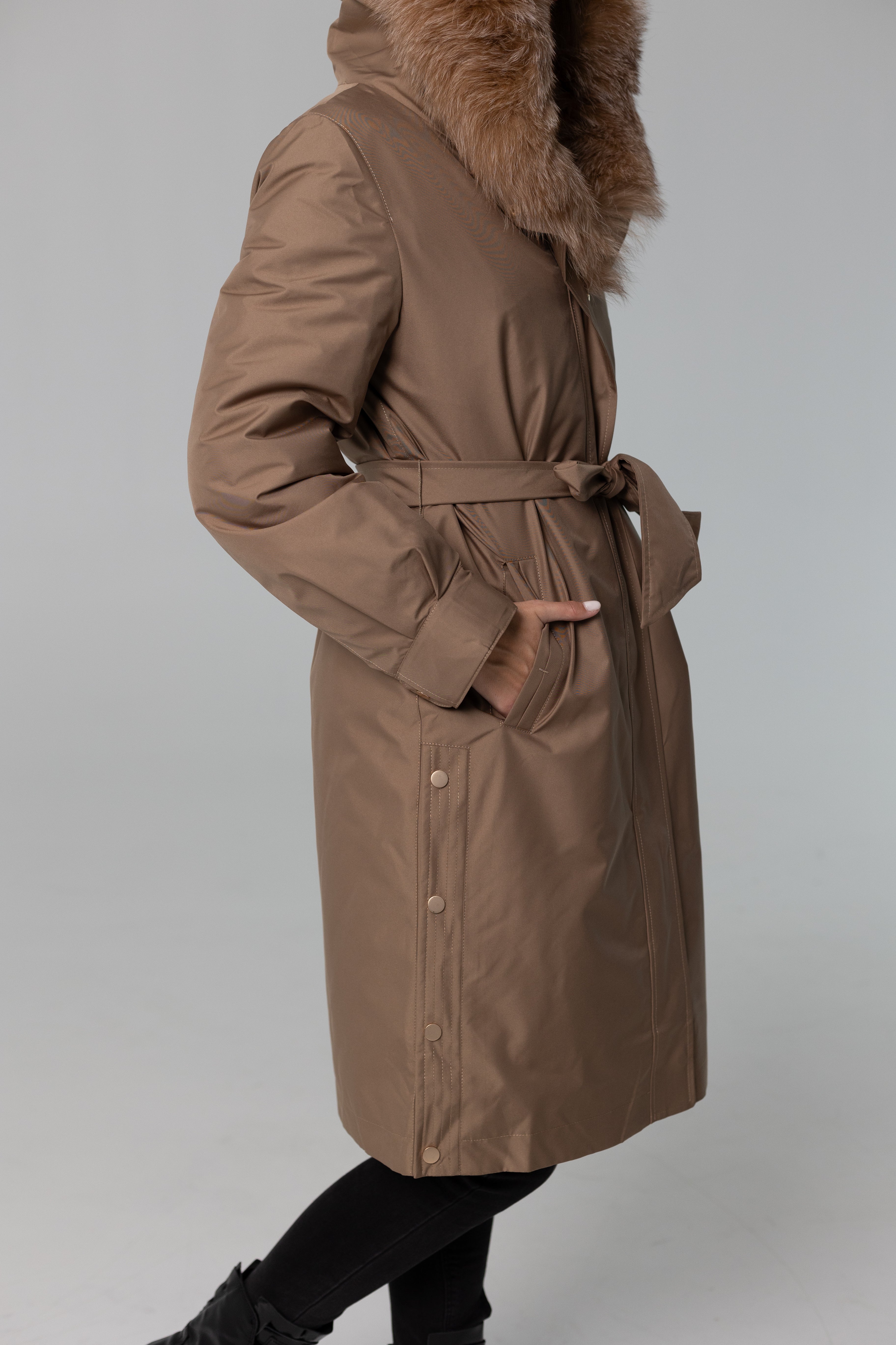 Genuine Fox Fur Trim Rabbit Fur Insulated Parka - SJB-DIAMOND ELITES
