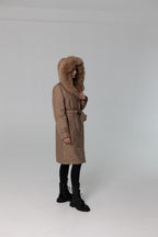 Genuine Fox Fur Trim Rabbit Fur Insulated Parka - SJB-DIAMOND ELITES