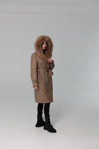 Genuine Fox Fur Trim Rabbit Fur Insulated Parka - SJB-DIAMOND ELITES