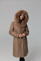 Genuine Fox Fur Trim Rabbit Fur Insulated Parka - SJB-DIAMOND ELITES