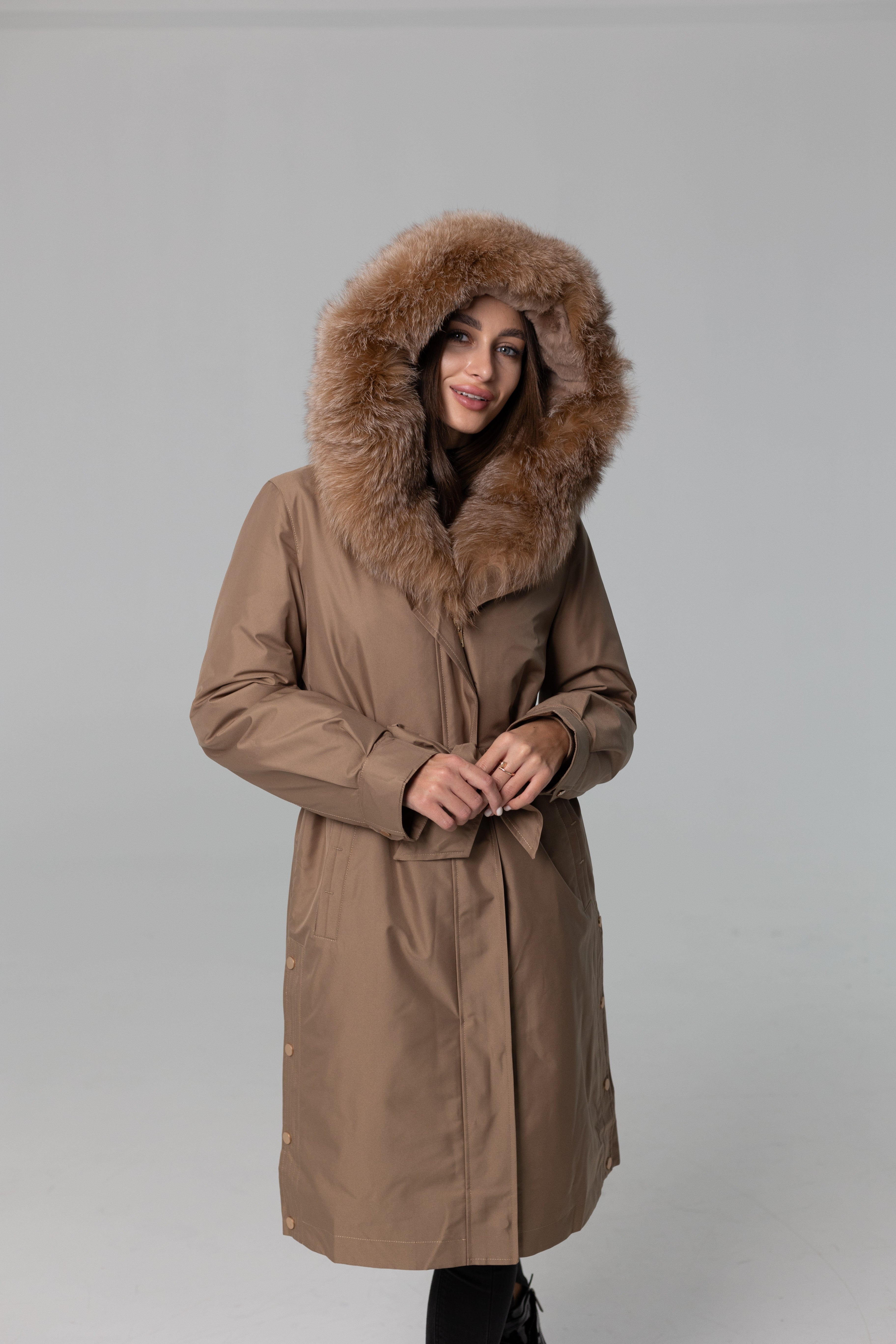 Genuine Fox Fur Trim Rabbit Fur Insulated Parka - SJB-DIAMOND ELITES