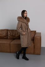 Genuine Fox Fur Trim Rabbit Fur Insulated Parka - SJB-DIAMOND ELITES