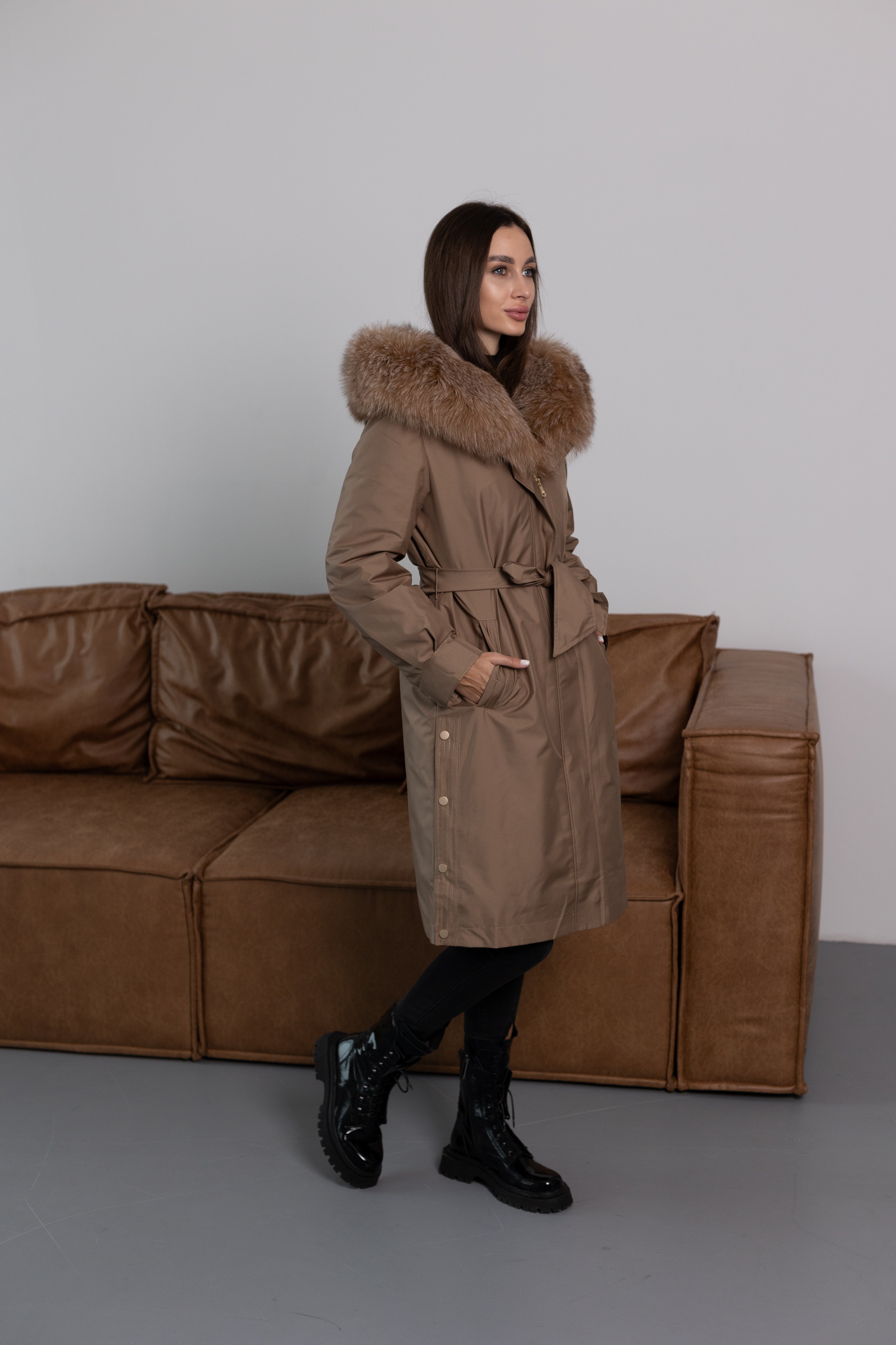 Genuine Fox Fur Trim Rabbit Fur Insulated Parka - SJB-DIAMOND ELITES