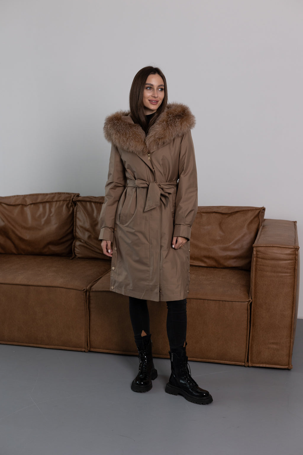 Genuine Fox Fur Trim Rabbit Fur Insulated Parka - SJB-DIAMOND ELITES