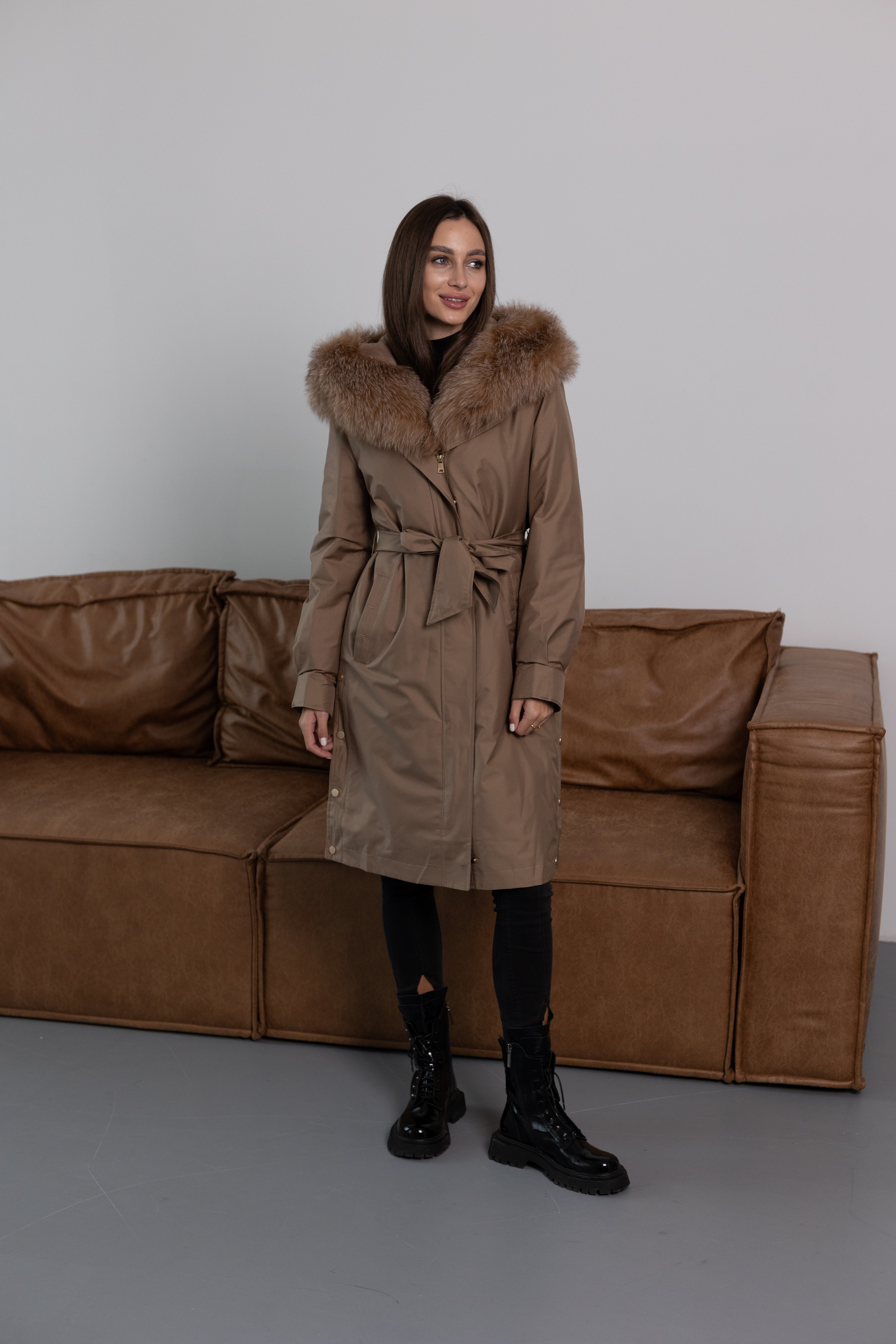 Genuine Fox Fur Trim Rabbit Fur Insulated Parka - SJB-DIAMOND ELITES