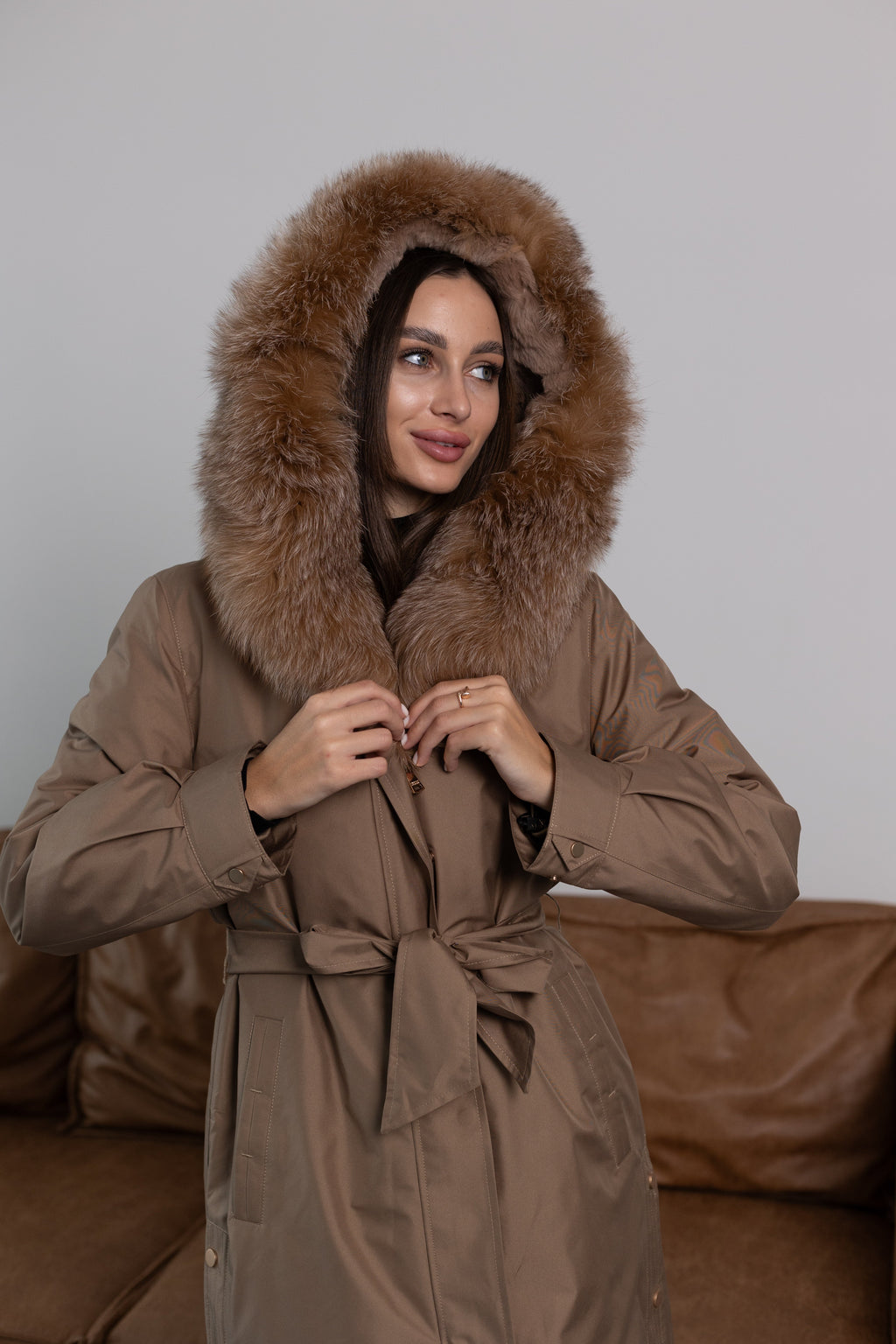 Genuine Fox Fur Trim Rabbit Fur Insulated Parka - SJB-DIAMOND ELITES
