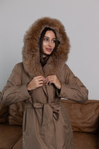 Genuine Fox Fur Trim Rabbit Fur Insulated Parka - SJB-DIAMOND ELITES