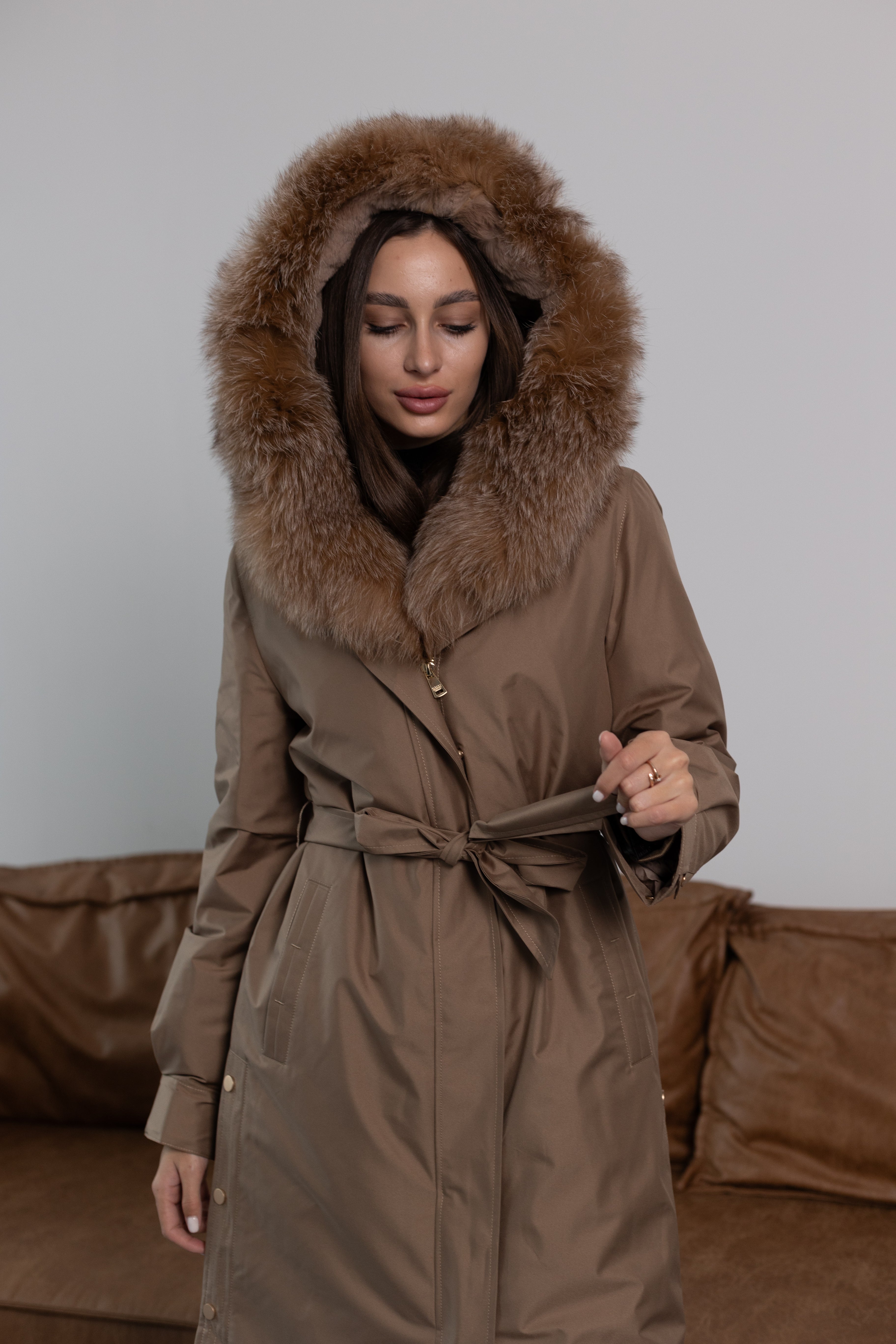 Genuine Fox Fur Trim Rabbit Fur Insulated Parka - SJB-DIAMOND ELITES