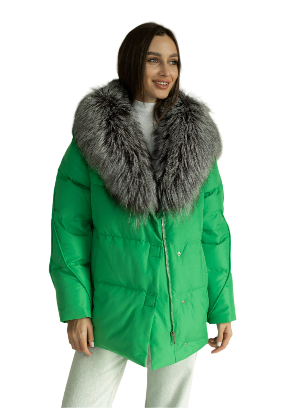 Genuine Silver Fox Down Fill Jacket - SJB-DIAMOND ELITES