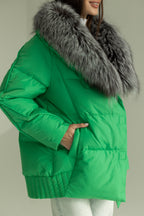 Genuine Silver Fox Down Fill Jacket - SJB-DIAMOND ELITES