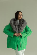 Genuine Silver Fox Down Fill Jacket - SJB-DIAMOND ELITES