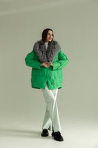 Genuine Silver Fox Down Fill Jacket - SJB-DIAMOND ELITES