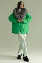Genuine Silver Fox Down Fill Jacket - SJB-DIAMOND ELITES