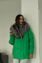 Genuine Silver Fox Down Fill Jacket - SJB-DIAMOND ELITES