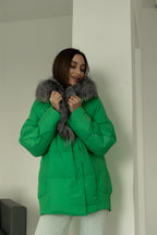 Genuine Silver Fox Down Fill Jacket - SJB-DIAMOND ELITES
