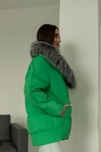Genuine Silver Fox Down Fill Jacket - SJB-DIAMOND ELITES