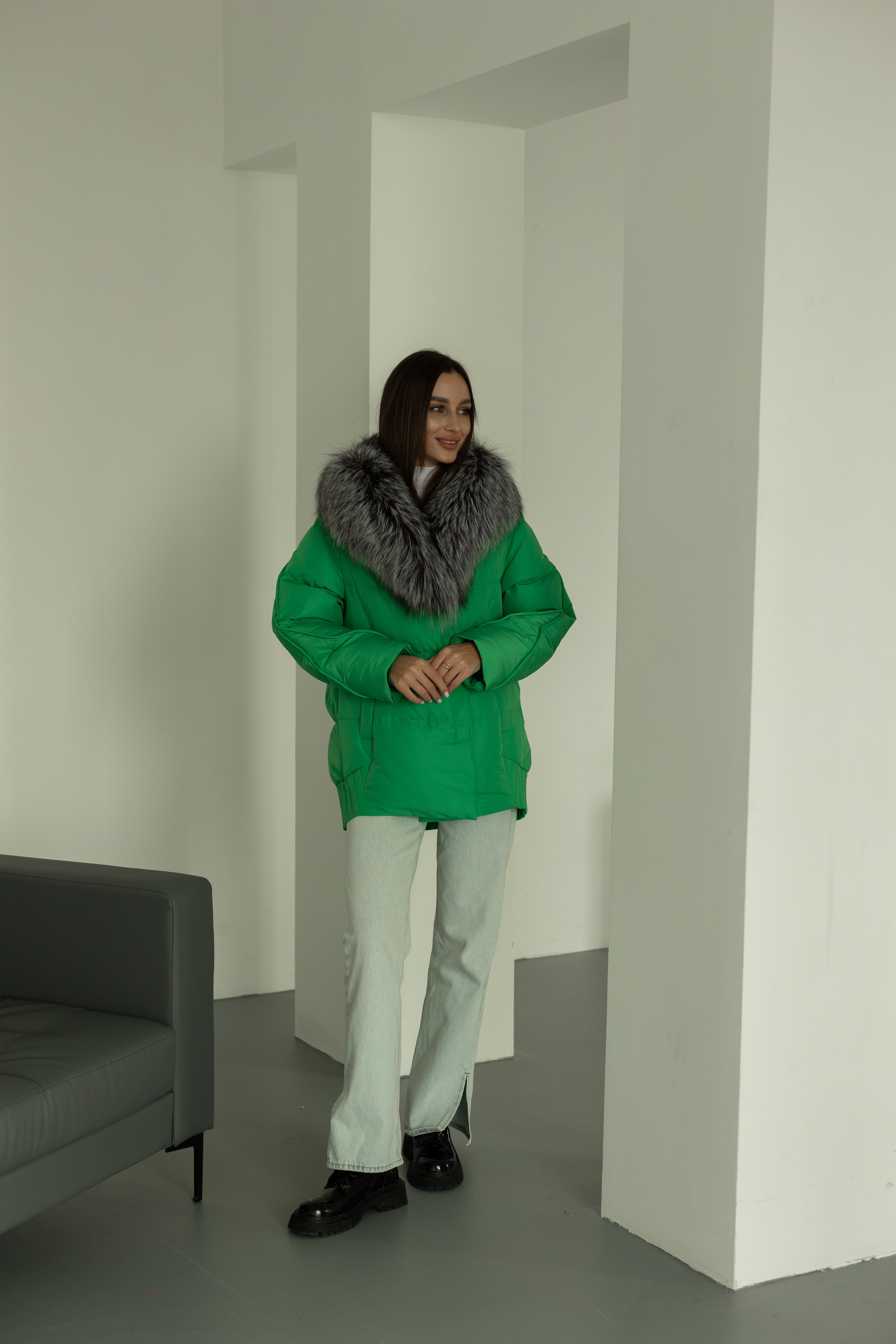 Genuine Silver Fox Down Fill Jacket - SJB-DIAMOND ELITES