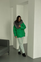 Genuine Silver Fox Down Fill Jacket - SJB-DIAMOND ELITES