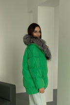Genuine Silver Fox Down Fill Jacket - SJB-DIAMOND ELITES
