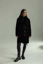 Genuine Shearling Merino Lamb Leather Coat by Punto Leather - SJB-DIAMOND ELITES