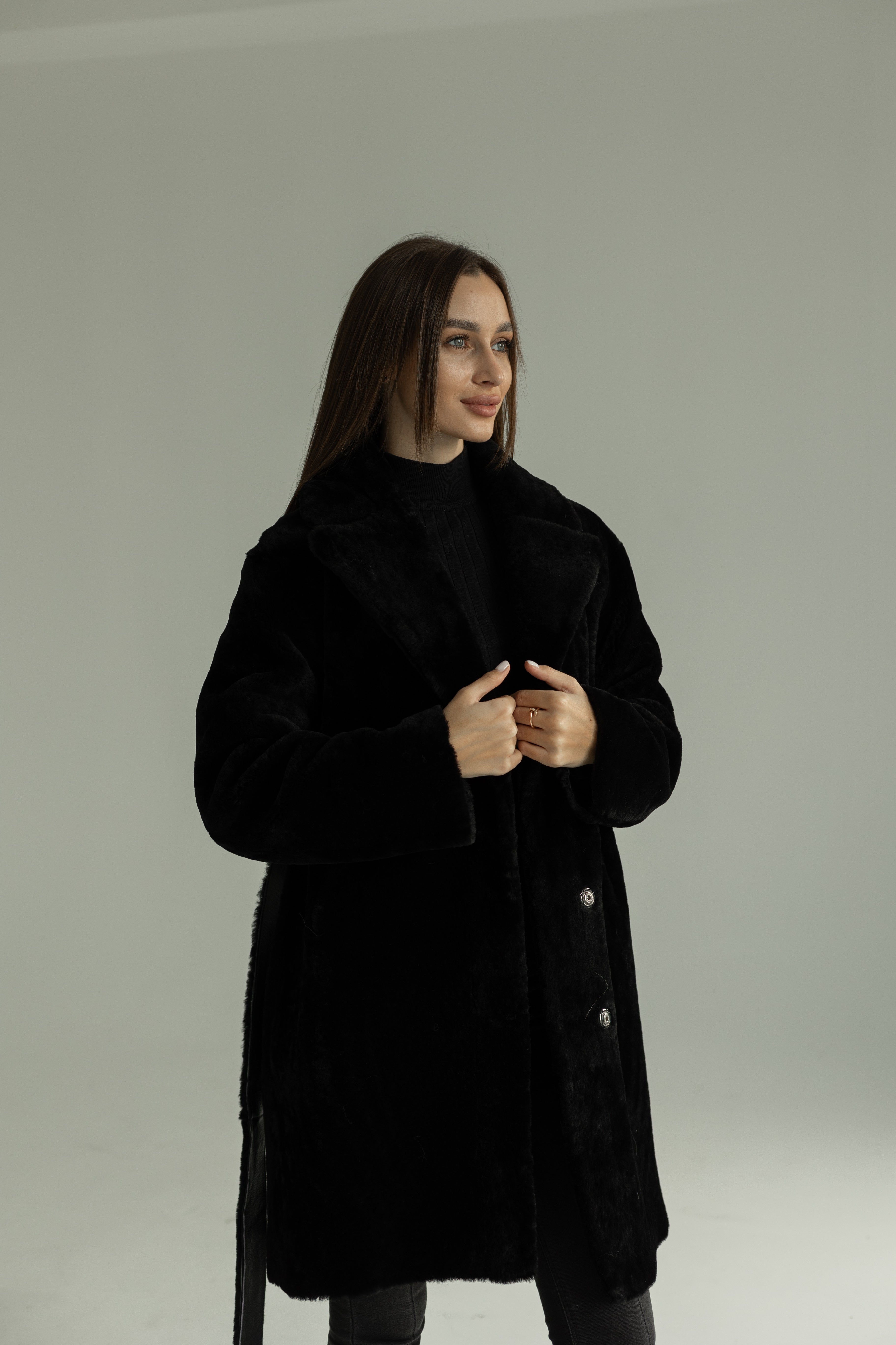 Genuine Shearling Merino Lamb Leather Coat by Punto Leather - SJB-DIAMOND ELITES