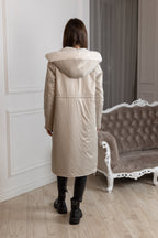 ⇆ Reversible Faux Alpaca Satin Hooded Coat - SJB-DIAMOND ELITES