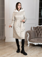 ⇆ Reversible Faux Alpaca Satin Hooded Coat - SJB-DIAMOND ELITES